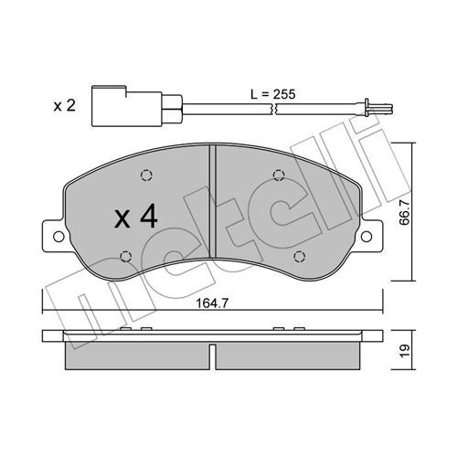 Слика на плочки METELLI 22-0680-0 за Ford Transit BOX 2.2 TDCi [RWD] - 136 коњи дизел