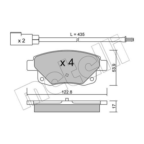 Слика на плочки METELLI 22-0681-0 за Ford Transit BOX 2.2 TDCi [RWD] - 125 коњи дизел