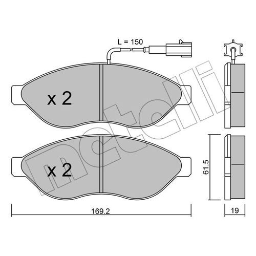 Слика на плочки METELLI 22-0708-1 за Fiat Ducato BOX 250 115 Multijet 2,0 D - 116 коњи дизел