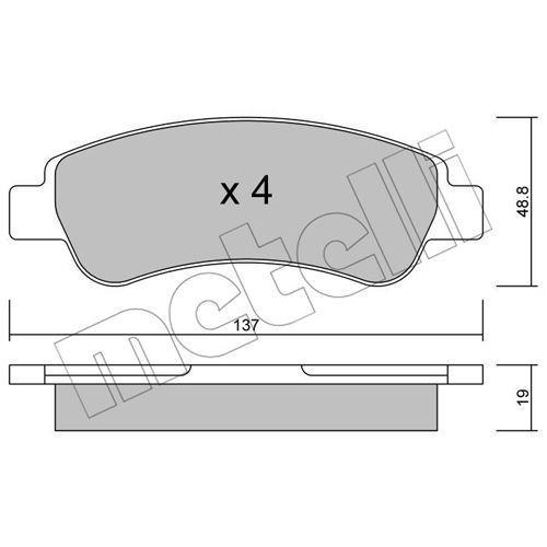 Слика на плочки METELLI 22-0710-0 за Fiat Ducato BOX 250 115 Multijet 2,0 D - 116 коњи дизел