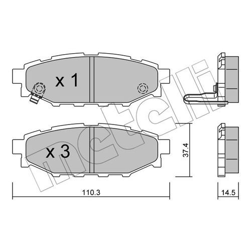 Слика на плочки METELLI 22-0764-0 за Subaru Forester (SH) 2.5 AWD - 171 коњи бензин