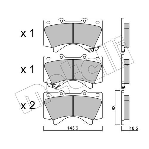 Слика на плочки METELLI 22-0821-0 за Toyota Tundra Pickup (K5) 4.0 - 239 коњи бензин