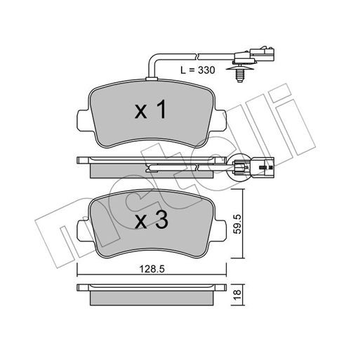 Слика на плочки METELLI 22-0899-0 за Renault Master 3 Bus (JV) 2.3 dCi 100 (JV0A, JV0B) - 101 коњи дизел