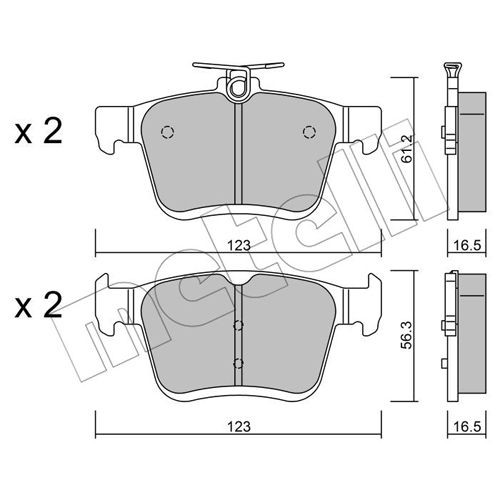 Слика на плочки METELLI 22-0951-0 за Audi A3 (8V1) 2.0 TDI - 143 коњи дизел