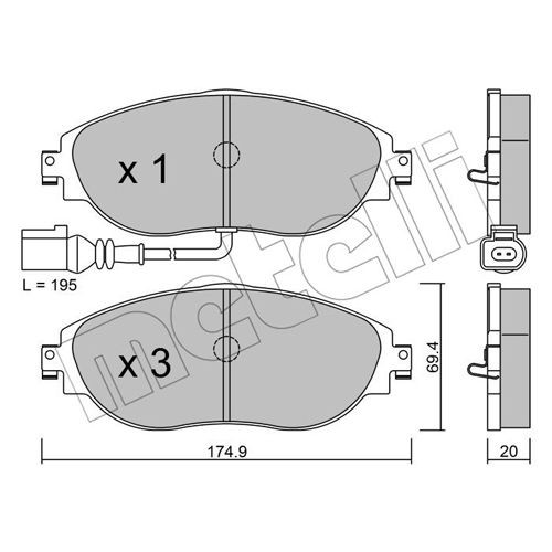 Слика на плочки METELLI 22-0952-0 за Skoda Superb Estate (3V5) 2.0 TSI 4x4 - 280 коњи бензин