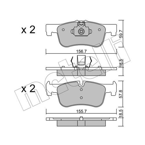 Слика на плочки METELLI 22-0959-0 за BMW 1 F21 116 d - 116 коњи дизел