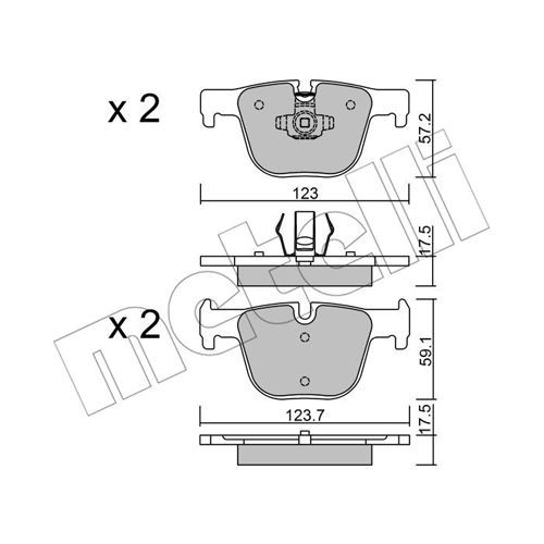 Слика на плочки METELLI 22-0963-0 за BMW 3 Sedan F30 F35 F80 335 d xDrive - 313 коњи дизел