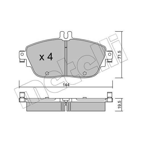 Слика на плочки METELLI 22-0965-0 за Mercedes GLA-class (x156) GLA 220 CDI 4-matic (156.905) - 163 коњи дизел