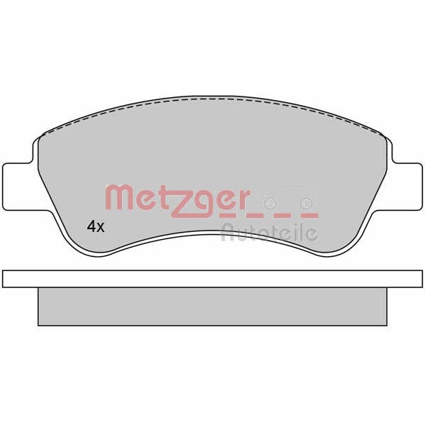 Слика на плочки METZGER 1170026 за Citroen DS3 Hatchback 1.6 HDi 90 - 92 коњи дизел