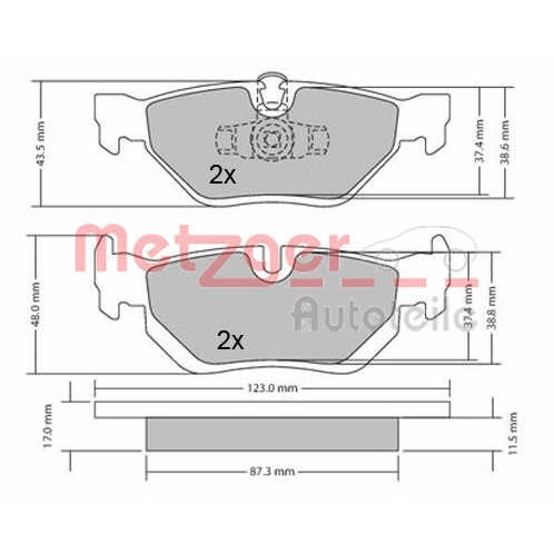 Слика на плочки METZGER 1170031 за BMW 1 Cabrio E88 120 i - 170 коњи бензин