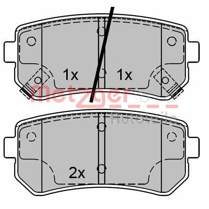 Слика на плочки METZGER 1170070 за Hyundai ix35 (LM) 2.0 CRDi 4WD - 184 коњи дизел