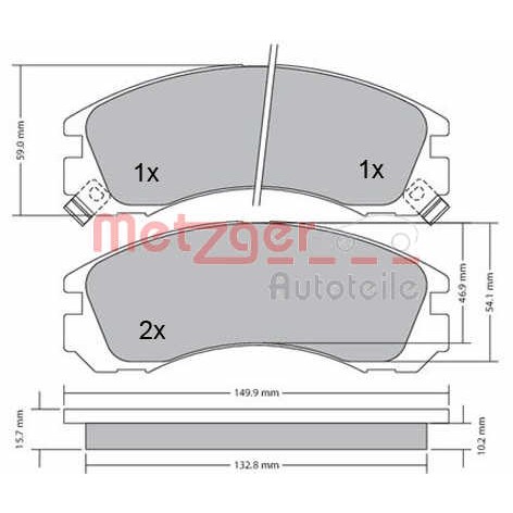 Слика на плочки METZGER 1170135 за Mitsubishi Outlander (CW) 2.2 DI-D 4WD - 156 коњи дизел