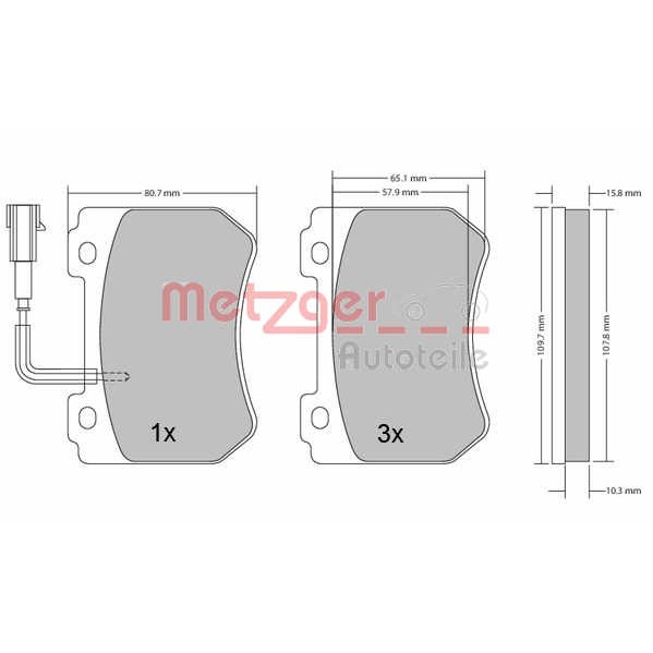 Слика на плочки METZGER 1170276 за Alfa Romeo 159 Sedan 2.0 JTDM - 170 коњи дизел