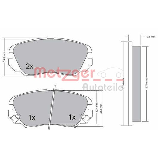 Слика на плочки METZGER 1170291 за Opel Insignia Sports Tourer 2.0 CDTI - 170 коњи дизел