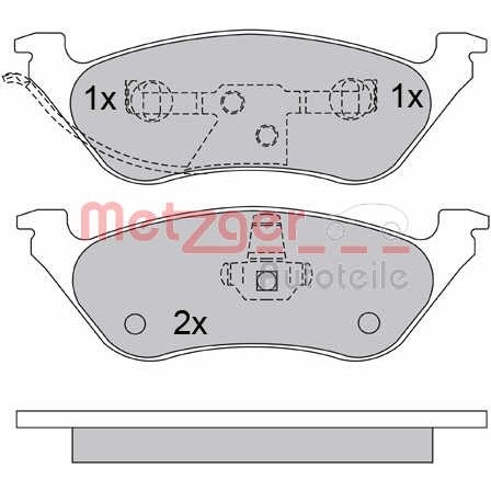 Слика на плочки METZGER 1170355 за Dodge Caravan 3 RG 3.8 Turbo AWD - 208 коњи бензин