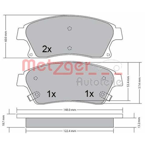 Слика на плочки METZGER 1170393 за Opel Astra GTC 1.6 - 180 коњи бензин