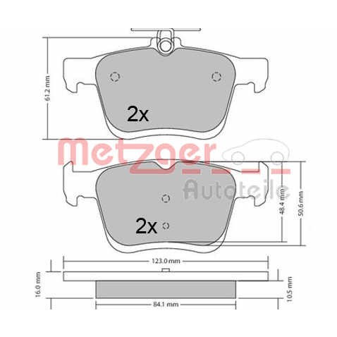 Слика на плочки METZGER 1170470 за VW Golf 7 Estate (BA5) 1.2 TSI - 110 коњи бензин