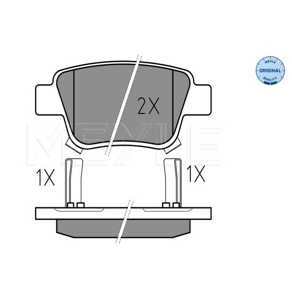 Слика на плочки MEYLE ORIGINAL Quality 025 236 2016/W за Toyota Avensis Saloon (T25) 2.4 - 170 коњи бензин