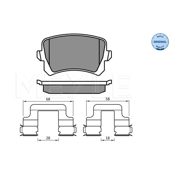 Слика на плочки MEYLE ORIGINAL Quality 025 244 8317 за VW Passat 6 Sedan (B6,3c2) 2.0 TDI 16V 4motion - 140 коњи дизел