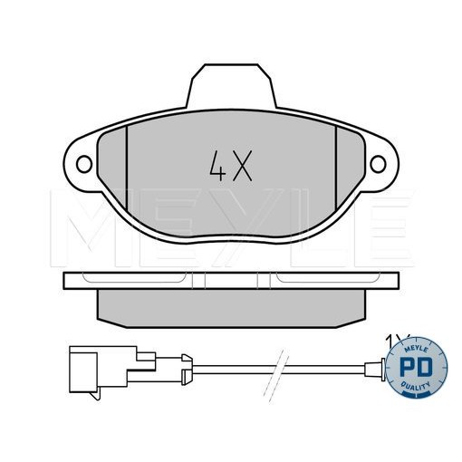 Слика на плочки MEYLE PD Quality 025 214 3617/PD за Fiat Punto 176 60 1.2 - 60 коњи бензин