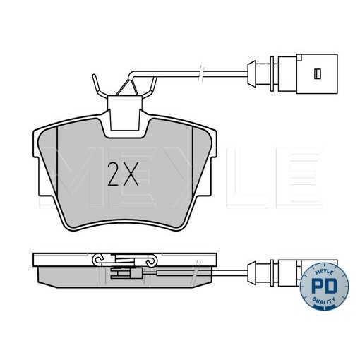 Слика на плочки MEYLE PD Quality 025 232 2416-1/PD за VW Transporter T4 Bus 2.5  Syncro - 110 коњи бензин