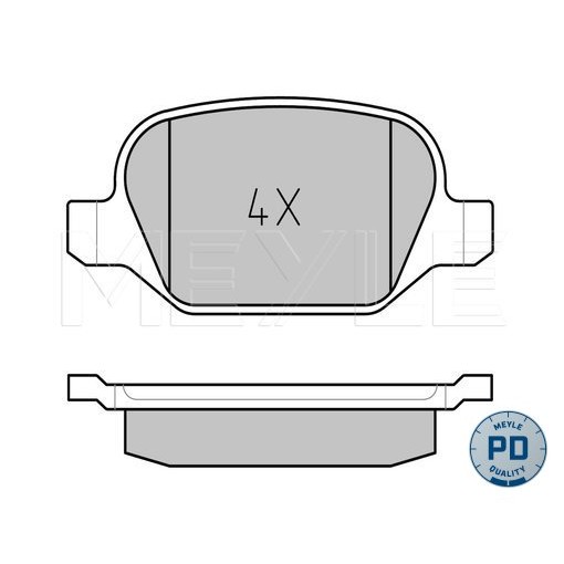 Слика на плочки MEYLE PD Quality 025 235 1716/PD за Alfa Romeo 147 (937) Hatchback 1.9 JTD 16V - 126 коњи дизел