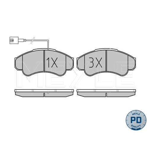 Слика на плочки MEYLE PD Quality 025 239 1919/PD за Peugeot Boxer Platform (244) 2.2 HDi - 101 коњи дизел