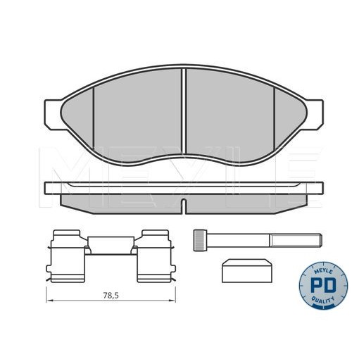 Слика на плочки MEYLE PD Quality 025 244 6819-2/PD за Fiat Ducato BUS 250 130 Multijet 2,3 D - 131 коњи дизел