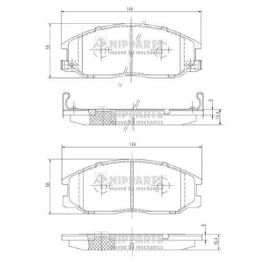 Слика на плочки NIPPARTS J3600526 за Hyundai Santa Fe 1 (SM) 2.4 16V 4x4 - 146 коњи бензин