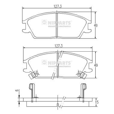 Слика на плочки NIPPARTS J3600539 за Hyundai Getz Prime (TB) 1.3 - 83 коњи бензин