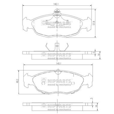 Слика на плочки NIPPARTS J3600901 за Opel Astra F Hatchback 1.6 - 75 коњи бензин