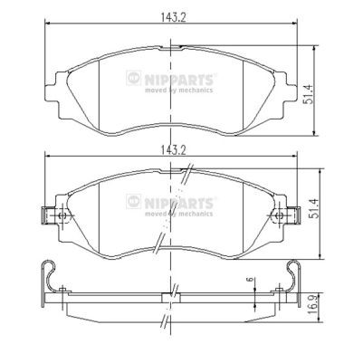 Слика на плочки NIPPARTS J3600902 за Daewoo Rezzo 1.6 SX - 90 коњи бензин