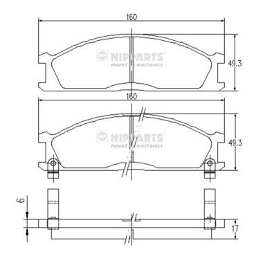 Слика на плочки NIPPARTS J3601037 за Nissan Navara (D22) 2.4 i 4WD - 120 коњи бензин