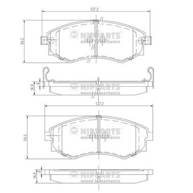 Слика на плочки NIPPARTS J3601055 за Hyundai Sonata 3 (Y-3) 2.0 i 16V - 139 коњи бензин