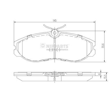 Слика на плочки NIPPARTS J3601056 за Renault Kangoo (KC0-1) 1.6 16V bivalent - 82 коњи Бензин/Метан (CNG)