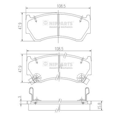 Слика на плочки NIPPARTS J3601062 за Nissan Almera  (N15) 1.4 GX,LX - 75 коњи бензин