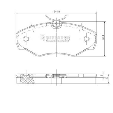 Слика на плочки NIPPARTS J3601080 за Renault Trafic Box (FL) 1.9 dCi - 80 коњи дизел