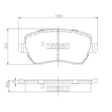 Слика на плочки NIPPARTS J3601085 за Renault Kangoo Express (FW0-1) Z.E. - 60 коњи електро