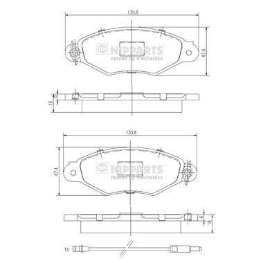 Слика на плочки NIPPARTS J3601093 за Nissan Kubistar Box 1.2 - 60 коњи бензин