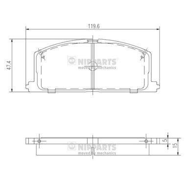 Слика на плочки NIPPARTS J3602035 за Toyota Corolla Sedan (E9) 1.6 i - 105 коњи бензин