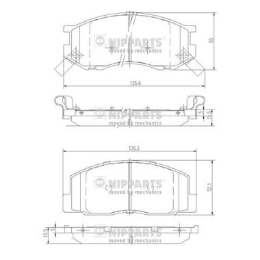 Слика на плочки NIPPARTS J3602074 за Toyota LiteAce Bus (R2 LG) 2.2 D - 90 коњи дизел