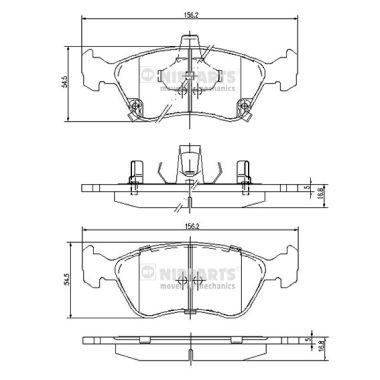 Слика на плочки NIPPARTS J3602080 за Toyota Avensis Saloon (T22) 1.6 (AT220_) - 110 коњи бензин