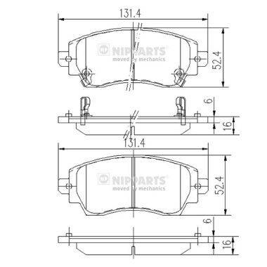 Слика на плочки NIPPARTS J3602089 за Toyota Corolla Sedan (E11) 1.6 16V (ZZE112_) - 110 коњи бензин