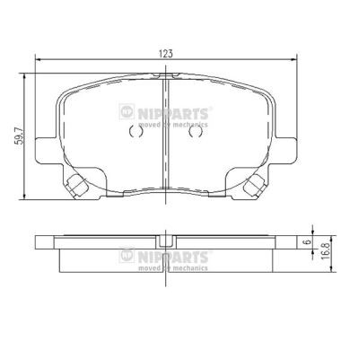 Слика на плочки NIPPARTS J3602096 за Toyota Avensis Verso (ACM2) 2.4 VVTi 4x4 - 156 коњи бензин