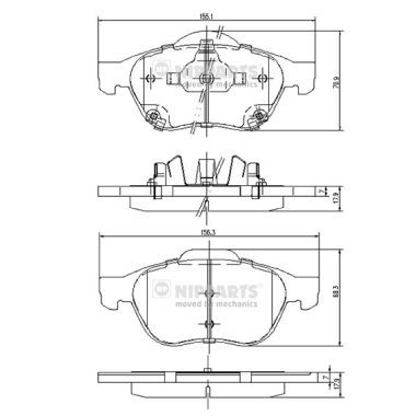 Слика на плочки NIPPARTS J3602115 за Toyota Avensis Station Wagon (T22) 2.0 D-4D (CDT220_) - 110 коњи дизел