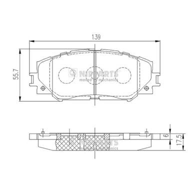 Слика на плочки NIPPARTS J3602120 за Toyota RAV4 2.2 D-4D 4WD - 136 коњи дизел