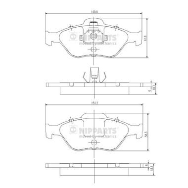 Слика на плочки NIPPARTS J3603065 за Ford Fiesta MK 4 (ja,jb) 1.4 i 16V - 90 коњи бензин