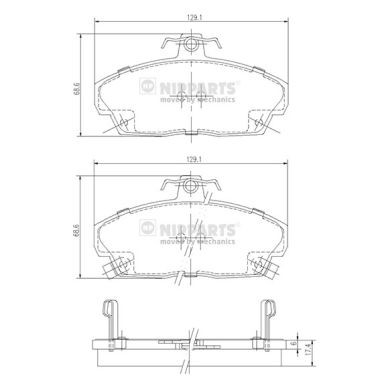 Слика на плочки NIPPARTS J3604031 за Honda Concerto Hatchback 1.4 - 90 коњи бензин