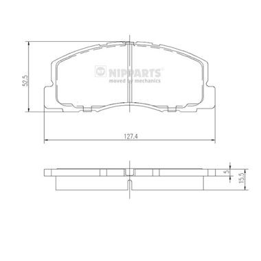 Слика на плочки NIPPARTS J3605025 за Mitsubishi Lancer 4 Hatchback (C6,C7 A) 1.8 D (C64A) - 60 коњи дизел