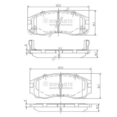 Слика на плочки NIPPARTS J3605030 за Mitsubishi Eclipse Coupe (D3) 2400 GS 16V - 143 коњи бензин